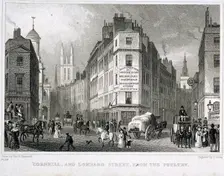 Cornhill, London, 1830. Artist: S Lacey