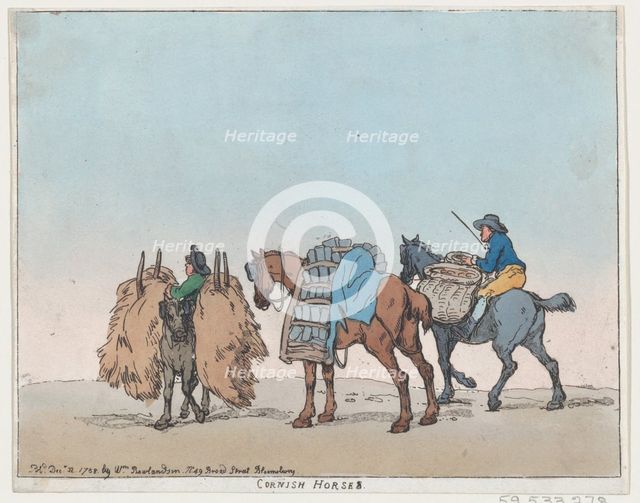 Cornish Horses, December 29, 1788., December 29, 1788. Creator: Thomas Rowlandson.