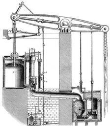 Cornish or single acting pumping engine, 1866