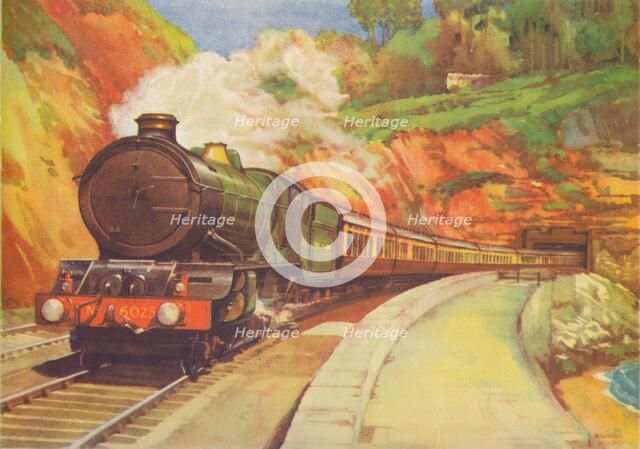 'Cornish Rivera Limited, G.W.R., near Dawlish', 1940. Artist: Unknown.