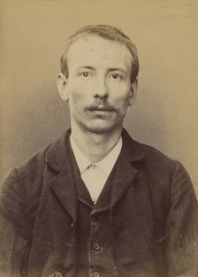 Cornu. Eugène. 25 ans, né à Paris XXe le 27/3/94. Cordonnier. Anarchiste. 2/7/94., 1894. Creator: Alphonse Bertillon