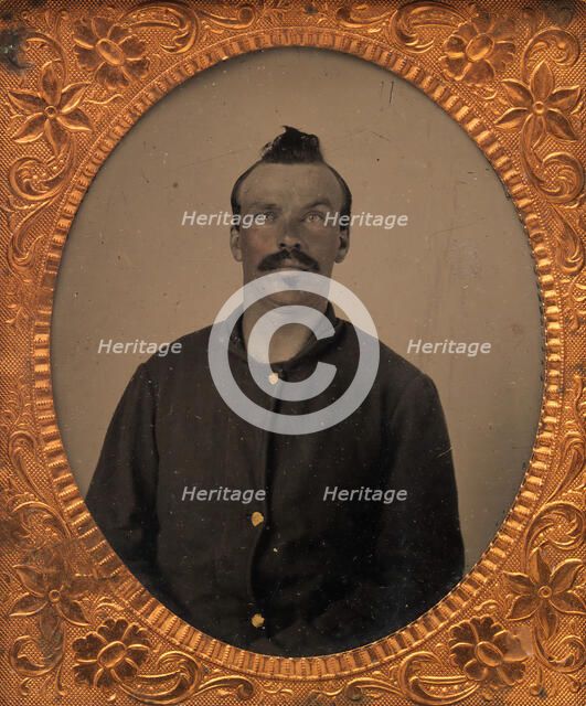 Corporal Hiram Warner, Company C, Second United States Sharp Shooters, 1861-62. Creator: Unknown.