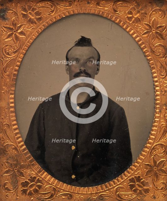 Corporal Hiram Warner, Company C, Second United States Sharp Shooters, 1861-62. Creator: Unknown.
