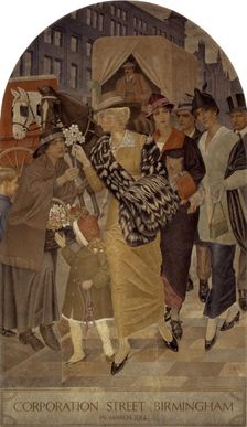 "Corporation Street, Birmingham, in March 1914". Creator: Joseph Edward Southall