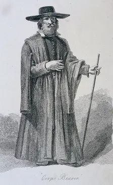 Corpe Bearer [sic], c1665, Cries of London, (c1819?). Artist: John Thomas Smith