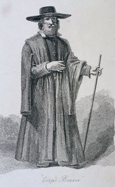 Corpe Bearer [sic], c1665, Cries of London, (c1819?). Artist: John Thomas Smith