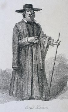 Corpe Bearer [sic], c1665, Cries of London, (c1819?). Artist: John Thomas Smith