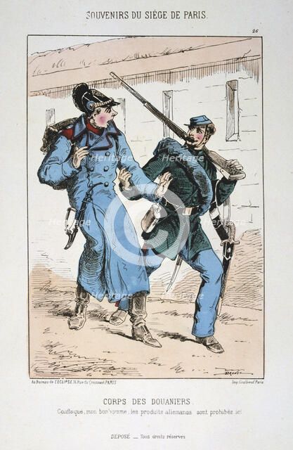 'Corps des Douaniers', Siege of Paris' Franco-Prussian war, 1870-1871.  Artist: Anon
