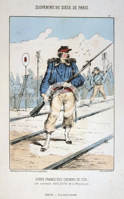'Corps Francs des Chemin de Fer', Siege of Paris, 1870-1871. Artist: Anon