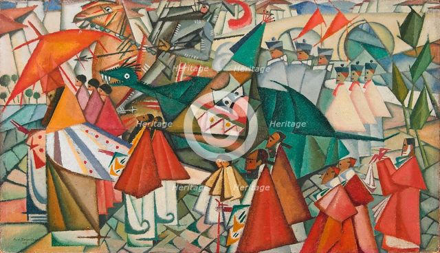 Corpus Christi Procession, 1913. Creator: Souza-Cardoso, Amadeo de (1887-1918).