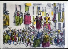 Corpus Christi procession in Barcelona, 1860. Creator: Puiggari, Ramón (1820-1894)