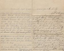 Correspondence between an African-American husband and wife, 1883-1889. Creator: Unknown