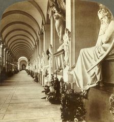 Corridor in the famous Campo Santo, Genoa, Italy c1909. Creator: Unknown