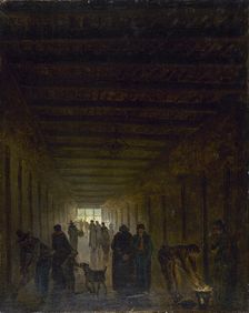 Corridor of the Saint-Lazare Prison, c. 1793. Creator: Robert, Hubert (1733-1808)
