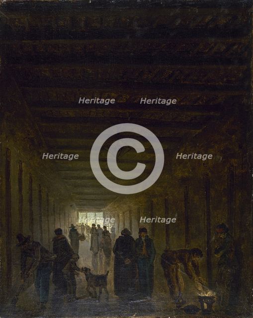 Corridor of the Saint-Lazare Prison, c. 1793. Creator: Robert, Hubert (1733-1808).