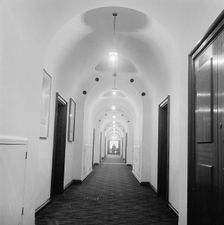Corridor of the south wing, Old Bailey, London, 1972-1975. Artist: John Gay