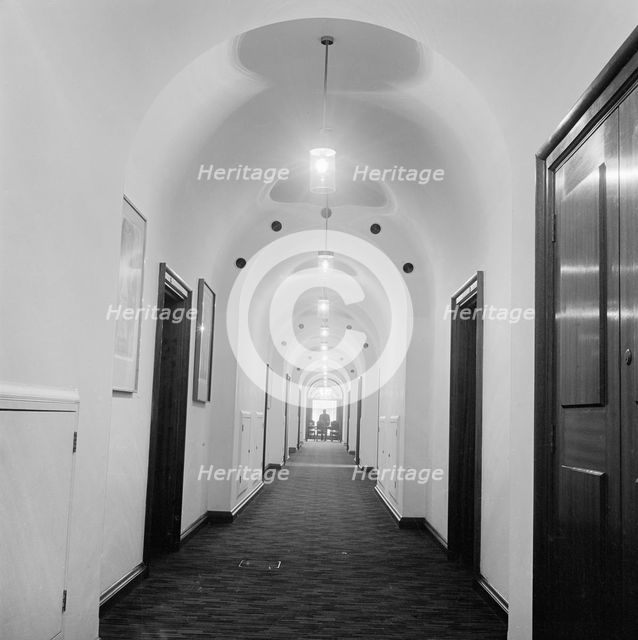 Corridor of the south wing, Old Bailey, London, 1972-1975. Artist: John Gay