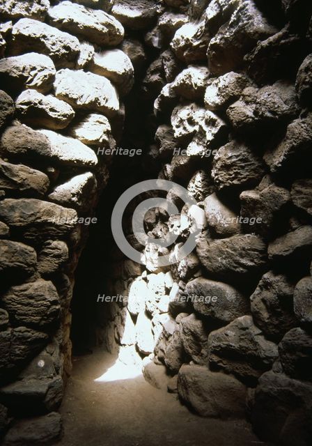 Corridor, Nurarghe of Abbasanta, Sardinia, Nuragic civilization, Bronze Age, (2000). Creator: LTL.