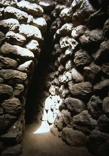 Corridor, Nurarghe of Abbasanta, Sardinia, Nuragic civilization, Bronze Age, (2000). Creator: LTL