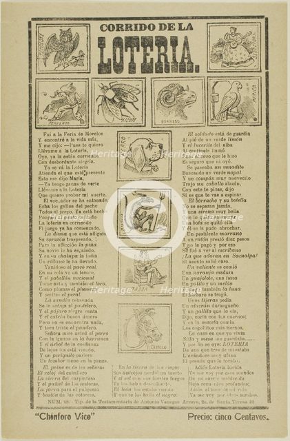Corrido of the Lottery, n.d. Creator: José Guadalupe Posada.