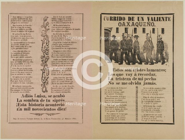 Corrido of A Brave Oaxacan, 1911. Creator: José Guadalupe Posada.