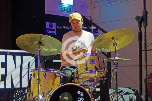 Corrie Dick, Laura Jurd Dinosaur, Battle Jazz Festival, Battle, East Sussex, July 2023. Creator: Brian O'Connor.