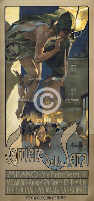 Corriere della Sera, 1898. Creator: Hohenstein, Adolfo (1854-1928).