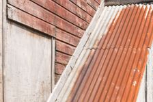 Corrugated iron roof, Anchor Studio, Trewarveneth Street, Newlyn, Cornwall, 2019. Creator: Steven Baker