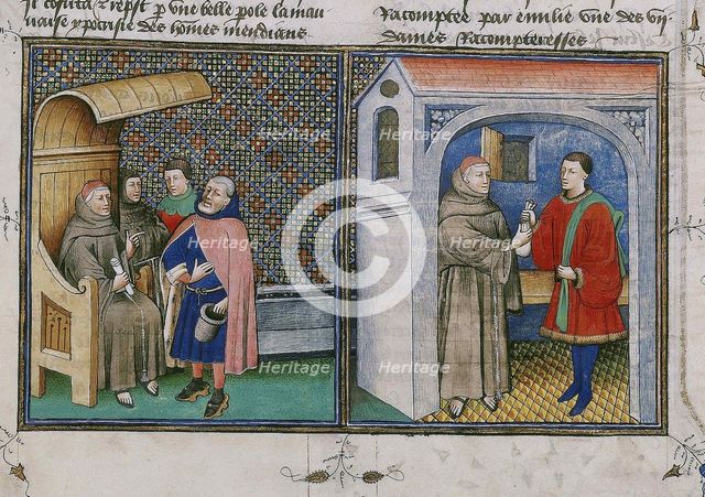 Corruption. Miniature from Le livre appellé Decameron by Giovanni Boccaccio, 1460s. Creator: Anonymous.