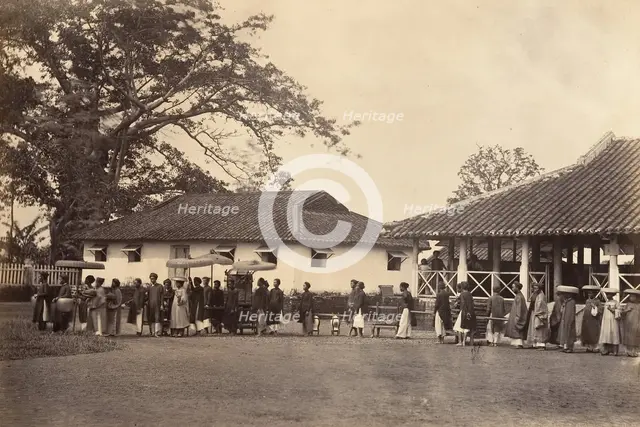 Cortège d'un mariage, Cochinchine, 1866. Creator: Emile Gsell.