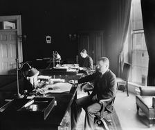 Cortelyou. Secty. Cortelyou and Barnes in office, between 1890 and 1910. Creator: Unknown