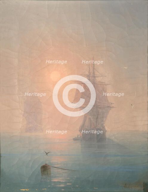 Corvette in the Mist, 1886. Artist: Aivazovsky, Ivan Konstantinovich (1817-1900)