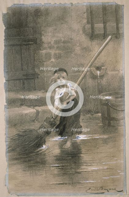 Cosette. Illustration from Les Misérables by Victor Hugo, 1862. Artist: Bayard, Émile-Antoine (1837-1891)