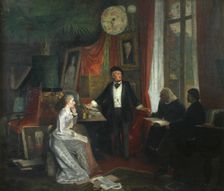 Cosima Wagner, Richard Wagner, Franz Liszt and Hans von Wolzogen in the Wahnfried, Bayreuth, 1881