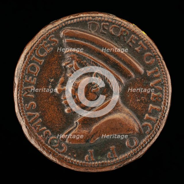 Cosimo de' Medici, 1389-1464, Pater Patriae [obverse], c. 1464/1470. Creator: Unknown.