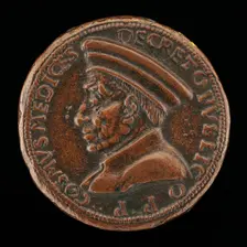 Cosimo de Medici, 1389-1464, Pater Patriae [obverse], c. 1464/1470. Creator: Unknown