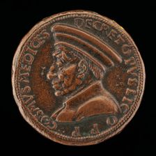 Cosimo de Medici, 1389-1464, Pater Patriae [obverse], c. 1464/1470. Creator: Unknown