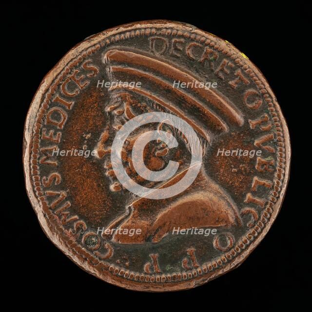 Cosimo de' Medici, 1389-1464, Pater Patriae [obverse], c. 1464/1470. Creator: Unknown.