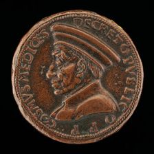 Cosimo de Medici, 1389-1464, Pater Patriae [obverse], c. 1464/1470. Creator: Unknown