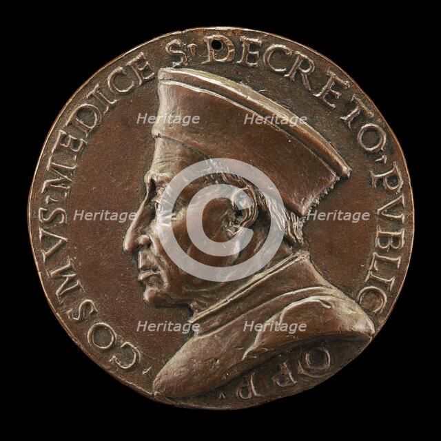 Cosimo de' Medici, 1389-1464, Pater Patriae [obverse], c. 1465/1469. Creator: Unknown.
