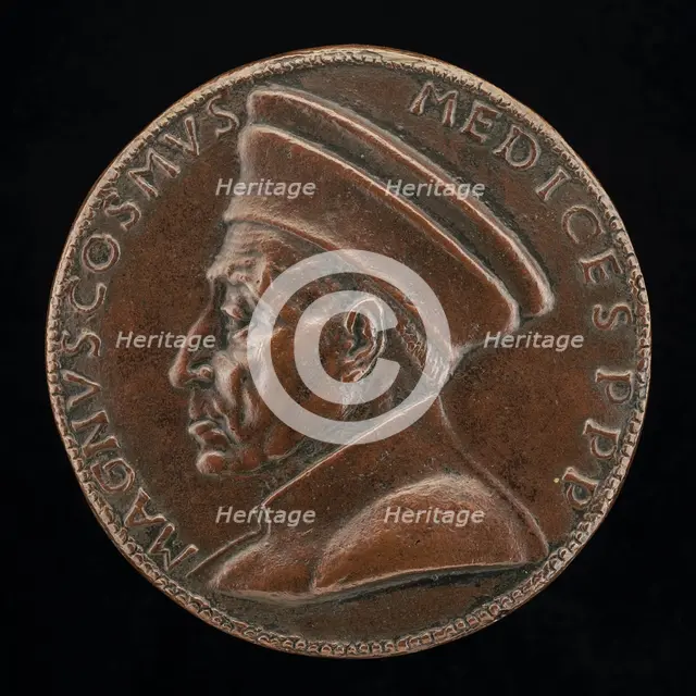 Cosimo de' Medici, 1389-1464, Pater Patriae [obverse], probably 1465/1469. Creator: Unknown.