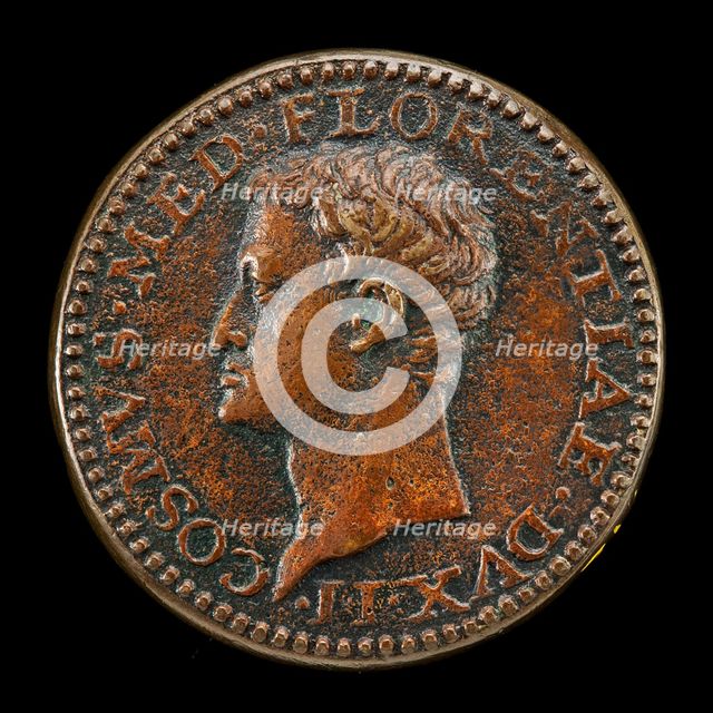 Cosimo I de' Medici, 1519-1574, 2nd Duke of Florence 1537, later Grand Duke of Tuscany 1569 [reverse Creator: Domenico de'Vetri.