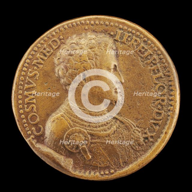 Cosimo I de' Medici, 1519-1574, 2nd Duke of Florence 1537, later Grand Duke of Tuscany 1569 [obverse Creator: Domenico de'Vetri.
