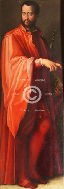 Cosimo I de' Medici as Saint Damian, 1557-1559. Creator: Vasari, Giorgio (1511-1574).
