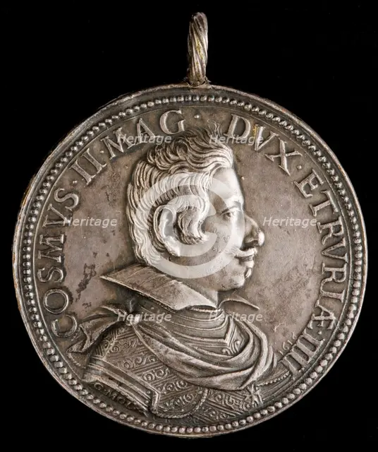 Cosimo II de' Medici, 1590-1621, 4th Grand Duke of Tuscany 1609 [obverse], 1618. Creator: Gasparo Mola.
