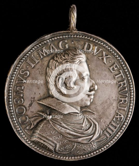 Cosimo II de' Medici, 1590-1621, 4th Grand Duke of Tuscany 1609 [obverse], 1618. Creator: Gasparo Mola.