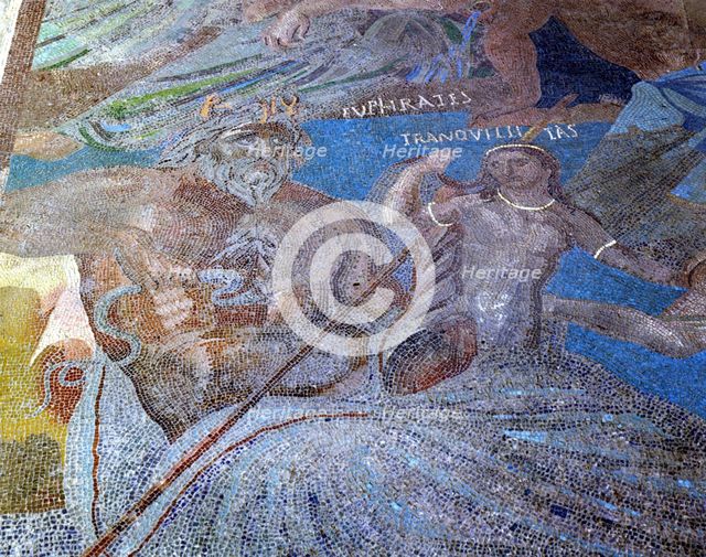 Cosmogonic mosaic representing celestial, terrestrial and aquatic deities. Euphrates and Tranquil…