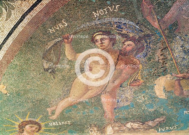 Cosmogonic mosaic representing celestial, terrestrial and aquatic deities. Nubs and Noius detail.…