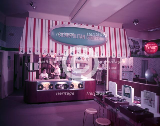 'Cosmopolitan Corner', HMV, Oxford Street, London, 1953.  Creator: Arthur Charles Kirby Ware.
