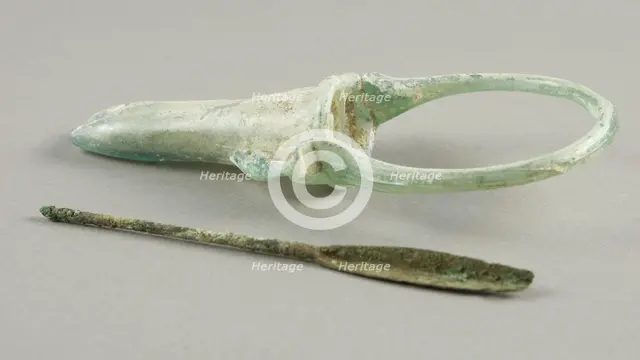 Cosmetic Container and Applicator, 4th century. Creator: Unknown.